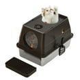 thumbnail image 1 of Cat Litter Boxes Stainless Steel Litter Box with Lid, Front Entry Top Exit Kitty Litter Box,Extra Large Enclosed Metal Litter Box with Litter Scoop & Litter Mat(Black), 1 of 10