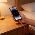 thumbnail image 3 of 2026 Upgraded Sideways Phone Charger, 2-in-1 Invisible Holder Charger Cable, 240w Braided Fast Charging Cord with Built-in Phone Stand for Smartphones Tablets(Orange), 3 of 5