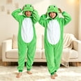 thumbnail image 2 of Ruyang Kids Plush Hooded Jumpsuit Frog Animal Long Sleeve Zip Up Bodysuits Toddler Boys Girls Holiday Dress Up Role Play Outfit, 2 of 9