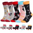 thumbnail image 1 of Set de 4 pares de calcetines de algodón peinado con estampado de animales, 1 of 5