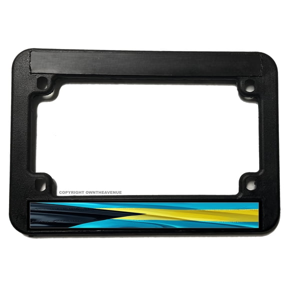Bahamas World Wavey Flag Country Motorcycle License Plate Frame