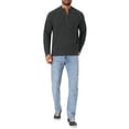 thumbnail image 2 of INSPIRE CHIC Men's Mock Neck Pullover Sweater Solid Color Quarter Zip Knitted Polo Sweater XL Dark Gray, 2 of 5