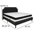 thumbnail image 4 of Flash Furniture Brighton King Size Tufted Upholstered Platform Bed in Black Fabric with Memory Foam Mattress, 4 of 5