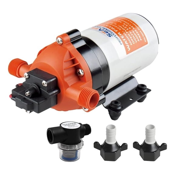 12V 1.6 GPM 100 PSI 34 Series Water Pressure Diaphragm Pump | Continuous Duty, Built-In Pressure , Self-Priming, and 4-Year Warranty