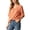 #0327-Orange, variant on Womens Blouse Shirt Short Sleeve Linen Blend Loose Fit Solid Color Spring Summer Breathable Lightweight Casual Summer Vacation
