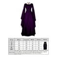 thumbnail image 2 of Qarigey Vestido maxi con cinturón de fiesta de manga larga y cuello para mujer Disfraz de Halloween Cosplay Vestidos púrpura XL, 2 of 4