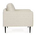 thumbnail image 4 of Benjara Haez 36 Inch Accent Chair, Transitional, Chevron, Light Beige Polyester, 4 of 6