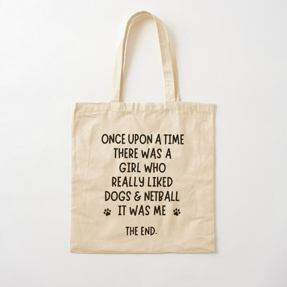 A Girl Who Really Liked Netball And Dogs. Cotton Tote Bag Canvas Tote Bag, Family Gift For Mother, Her
