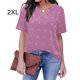 thumbnail image 3 of Minnieouse Blusa con cuello en V Camisa estética holgada informal Trabajo de oficina Viajes Club de playa Moda básica de verano Ropa Prendas para la parte del cuerpo Violeta XXL Minnieouse AP011062-15, 3 of 5