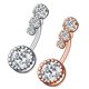 thumbnail image 2 of EeaseMX 2 piercings para el ombligo con incrustaciones de circonitas y hebillas para el cuerpo para niñas y mujeres (plata y oro rosa), 2 of 7
