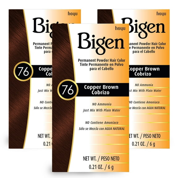 Bigen Permanent Powder Hair Color 3-Pack: 76 Copper Brown