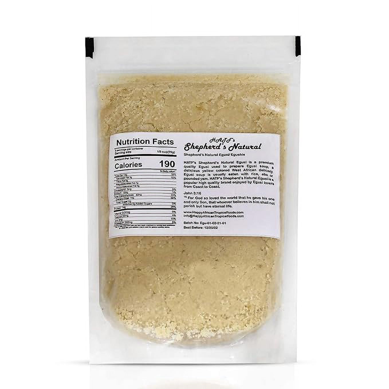 HATF'S SHEPHERD'S NATURAL Egusi Soup Made Easy (with Ijebu Garri), 2.66LB Jumbo Size, Serves 4-6, Ready in 20mins