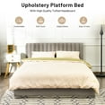 thumbnail image 4 of Costway Queen Tufted Upholstered Platform Bed Frame Flannel Headboard Light Grey, 4 of 10
