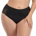 thumbnail image 3 of Elainilye Fashion Plus Size Underwear for Women Comfortable Temperament Lace Oversized Lace Panties Underwear,Black, 3 of 6