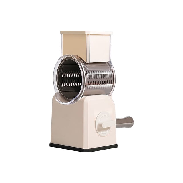 Multi-Function Vegetable Cutter with 3 Stainless Steel Blades for Cheese, Potatoes, and Carrots - Hand-Powered Kitchen Grater and Slicer