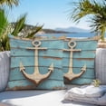 thumbnail image 4 of Outdoor Pillow Cover Blue White Brown Nautical Anchor Set of 2 Waterproof Throw Pillowcases Vintage Wood Grain Decorative Patio Furniture Pillows for Couch Garden Indoor & Outdoor Use, 4 of 9