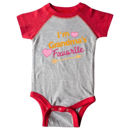 

Inktastic I m Grandma s Favorite with Arrow and Hearts in Pink Gift Baby Boy or Baby Girl Bodysuit