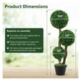 thumbnail image 5 of Artificial Boxwood Topiary Tree - 36 Inch Greenery, 3 Balls in Pot - Indoor Outdoor Home Office Wedding Decor, UV Resistant, No Maintenance, Stable Base, 5 of 9