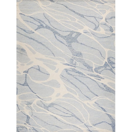 Rio Hand-Tufted New Zealand Wool Blue/Ivory 8'x10' Area Rug