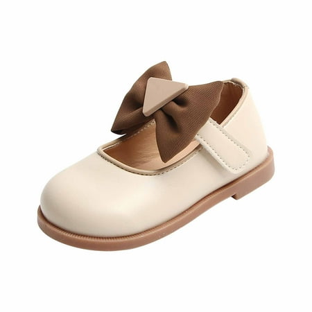 

Baby Kids Clothes Princess Leather Shoes For Girls Clearance Sale Baby Girl Children s Soft-soled Small Leather Shoes Princess Shoes Thick Bottom Casual Shoes Beige 2-3 Years