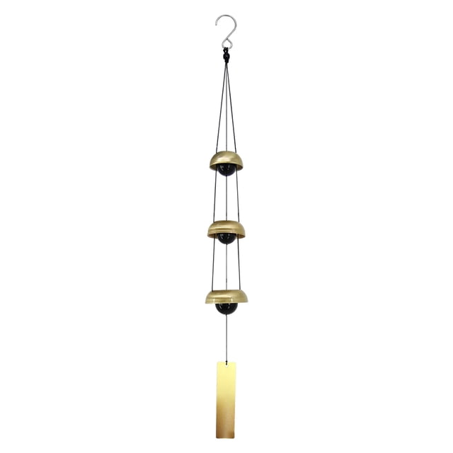 Inteprter Decoración de habitación de metal - Campanas de viento elegantes Materiales exquisitos Decoración elegante Buena decoración Decoración del hogar 3 campanas oro verde