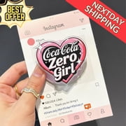 Zero Girl Acrylic Magnetic Phone Grip - Bold Retro Phone Stand with Pink Heart, Cute Pop Culture Phone Accessory for Trendy Teens