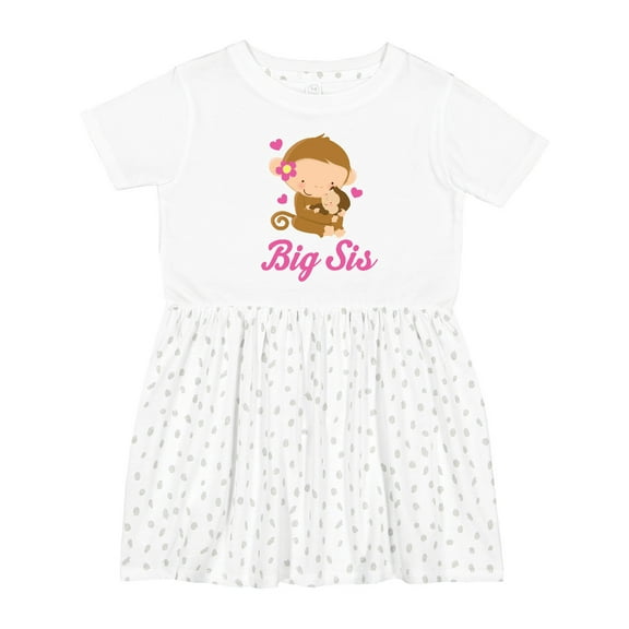 Inktastic Big Sis Monkeys Girls Toddler Dress