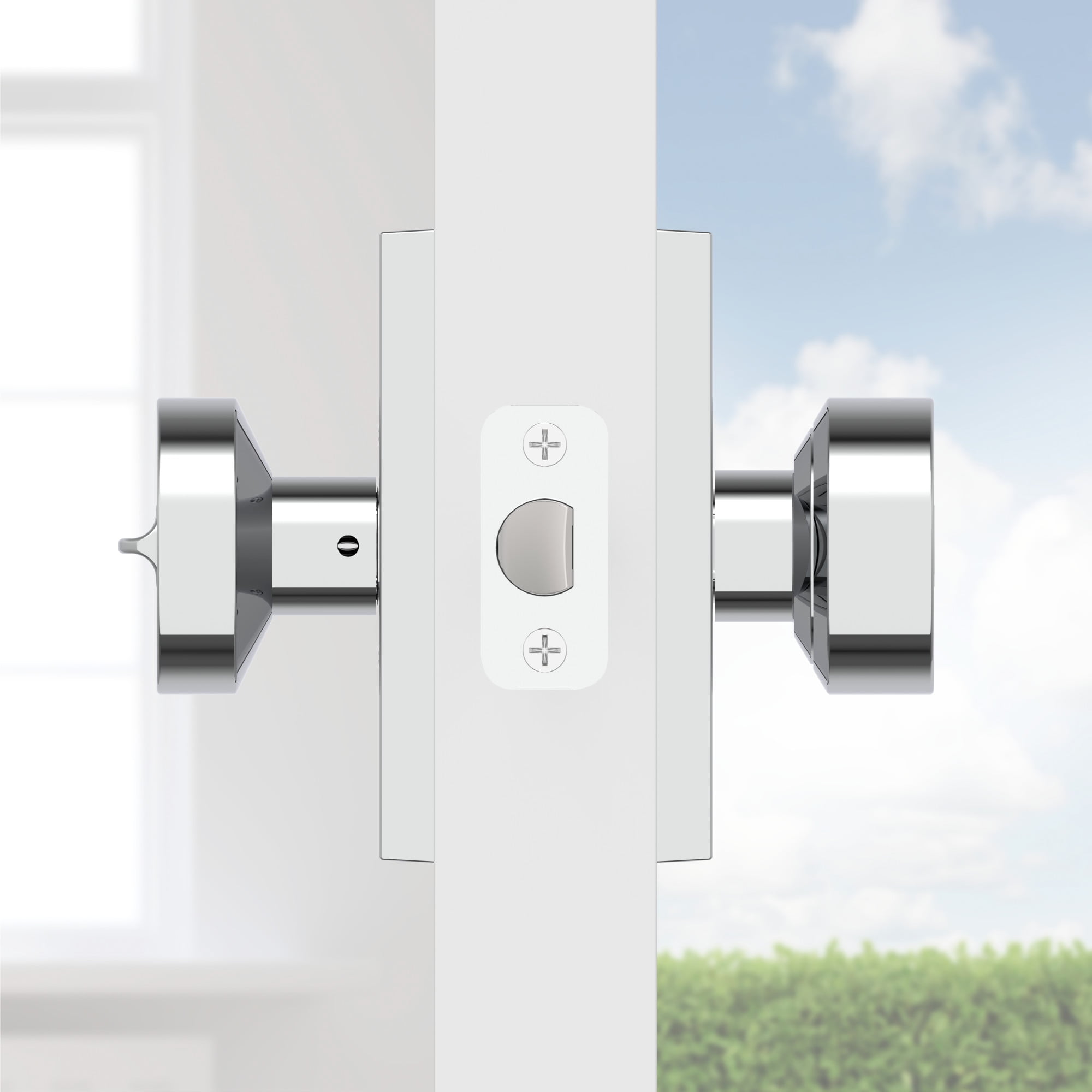 Baldwin ENCONCFR044 Contemporary Single Cylinder Keyed Entry Door Knob Set - Brass