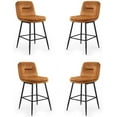 thumbnail image 7 of Dycanpo 24”H Bar Stools Set of 4, Double-Layer Upholstered, for Home Kitchen, Whiskey Brown, 7 of 7
