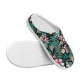 thumbnail image 3 of Daiia Rose Flowers Print Women’s Fuzzy Slippers Memory Foam Lightweight House Shoes Cozy Loafer Flannel House Shoes-39/40, 3 of 7