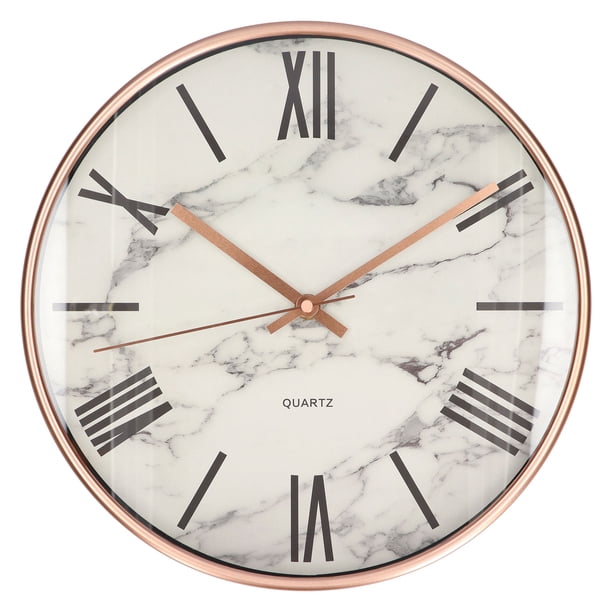 Reloj De Pared De 11,8 Pulgadas Con Hermoso Patrón De Mármol, Reloj De Pared Moderno De Bajo Ruido, Reloj Colgante Redondo Con Números Romanos Para Sala De Estar Y Oficina Minnieouse HA014718-00