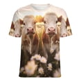 thumbnail image 5 of Farmhouse Highland Cow Funny Cattle And Flower T Shirts Basic T-Shirt Short Sleeve Ladies Tee Shirt Summer Graphic Clothing, 5 of 6