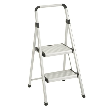 Cosco Lite Solutions 2 Step Aluminum Step Stool (Aluminum and Black, 8ft 2in Max Reach, 4 Pack)