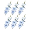 thumbnail image 7 of 6 Pcs Artificial Flowers, Light Blue Fake Flowers with 6 Heads Each, 22.4in Long Stem for Wedding Home Decor, Outdoor Photography Props, 7 of 7