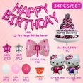 thumbnail image 3 of Banner de feliz cumpleaños de Hello Kitty, divertido juego de números, suministros para fiestas de baby shower, decoraciones coloridas para niñas y niños, color rosa, 3 of 5