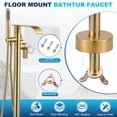 thumbnail image 5 of Wowow Single-Handle Freestanding Tub Faucet with Handshower and Waterfall Spout in Gold, 5 of 8