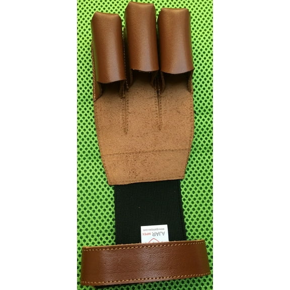 Traditional Archery Shooting 3 Finger Leather Gloves, Durable Finger Tabs for Bowstring Release and Comfort