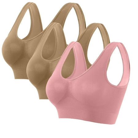 UPPADA 3 Pack Sports Bras for Women Wirefree Mesh Breathable Underwear Push Up Bra Plus Size Everyday Comfy Bras Sleep Bralettes Bras Bras On Sale M