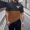 thumbnail image 2 of Jinhomg Mens Casual Graphic T-Shirts Vintage Western Animal Print Tees Big and Tall Comfy Short Sleeve Crew Neck Tops 2025 Daily Wear Fall Saving Brown M, 2 of 6