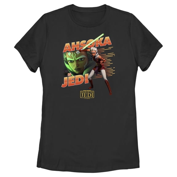 Women's Star Wars: Tales of the Jedi Ahsoka is Jedi Graphic Tee Black Large