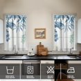 thumbnail image 2 of Vintage Blue Plant Leaves Tier Kitchen Curtains for Bathroom Living Rod Pocket Window Drapes 28"x39" 2 Panels Window Treatment Tiers, 2 of 4