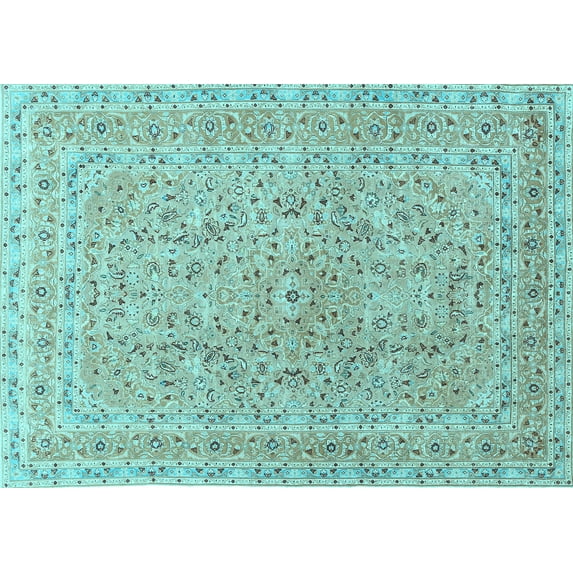 Ahgly Company Indoor Rectangle Persian Light Blue Traditional Area Rugs, 2' x 4'