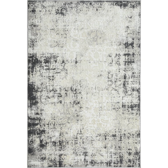 Loomaknoti Aysal Athna 4' x 6' Ivory Distressed Polypropylen Indoor Area Rug