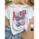 thumbnail image 1 of Camiseta patriótica del 4 de julio para niña: algodón, rojo, blanco y azul, corte holgado, linda camiseta gráfica. Regalo del Día de la Independencia para jóvenes amantes de Estados Unidos. Ropa para, 1 of 7