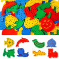 thumbnail image 1 of Montessori Preschool Lacing Boards Cute Animal Construction Puzzle Educational Toy Shape Color Sorter Pegboard Learning Toy, 1 of 8