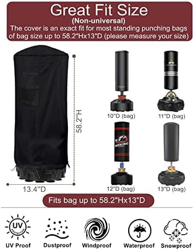 Freestanding Punching Bag Cover - Outdoor Waterproof, Standing Heavy Bag Protective Cover for Boxing Bag