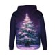 thumbnail image 4 of Sudadera con capucha para hombre, estilo casual, con cuello redondo, estampado de árbol de Navidad, manga larga, blusa de poliéster, 4 of 5