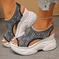 thumbnail image 2 of Dakaela Women's Platform Walking Sandals Comfortable Memory Foam Open Toe Wedge Sneakers Breathable Hollow out Summer Casual Sport Shoes Size 6-10, 2 of 8