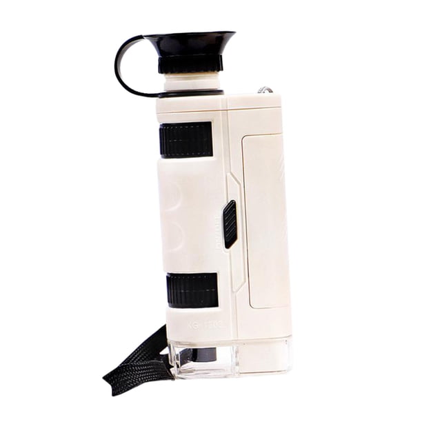 Microscopio portátil infantil National Geographic con luz LED y lupa para joyas Blanco