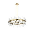 thumbnail image 3 of Maklaine Modern 32" Round Iron and Crystal Chandelier in Satin Gold, 3 of 8